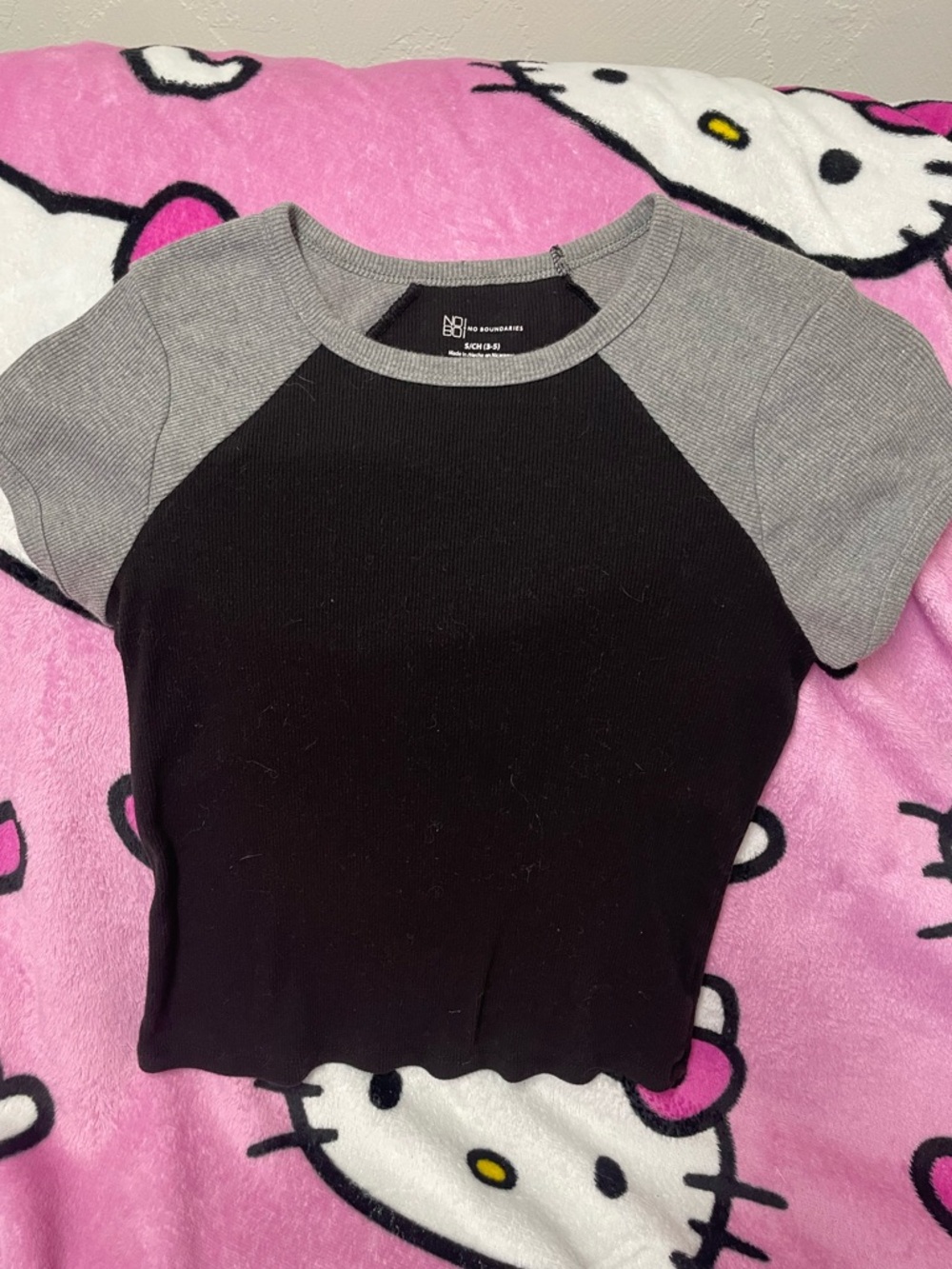 black and grey baby tee